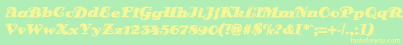Шрифт DsSienaOutline – жёлтые шрифты на зелёном фоне
