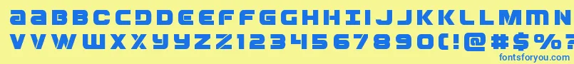 Ozdatitle Font – Blue Fonts on Yellow Background