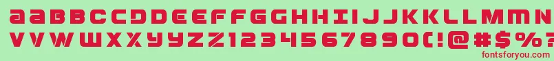 Ozdatitle-Schriftart – Rote Schriften auf grünem Hintergrund