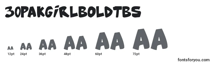 30pakgirlBoldTbs Font Sizes
