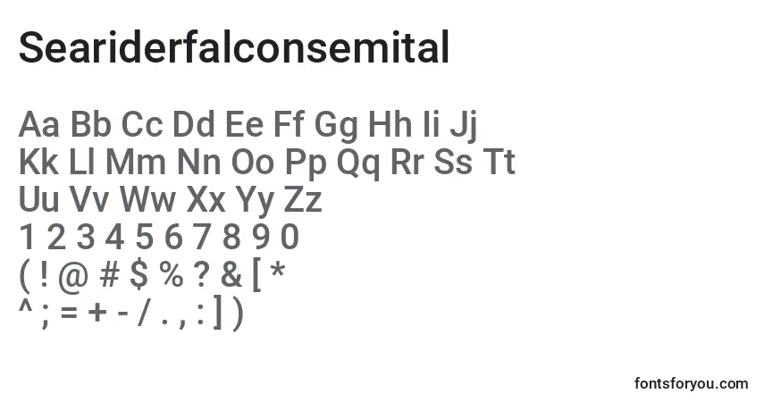 Шрифт Seariderfalconsemital – алфавит, цифры, специальные символы