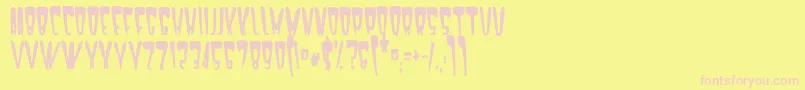 Satan1981-fontti – vaaleanpunaiset fontit keltaisella taustalla