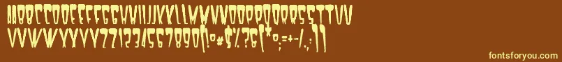 Satan1981-fontti – keltaiset fontit ruskealla taustalla