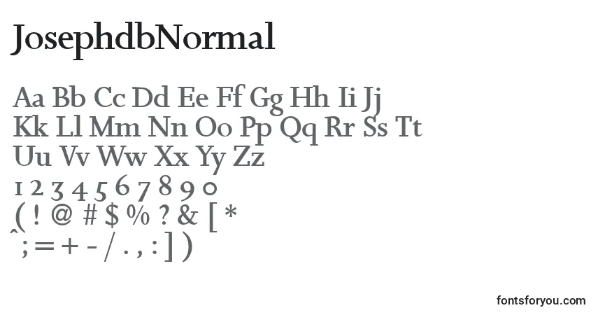 Schriftart JosephdbNormal – Alphabet, Zahlen, spezielle Symbole