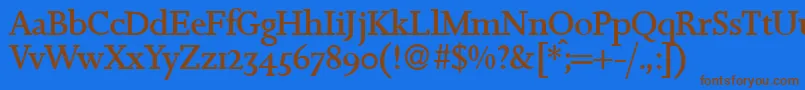 JosephdbNormal Font – Brown Fonts on Blue Background