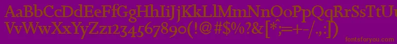 JosephdbNormal Font – Brown Fonts on Purple Background