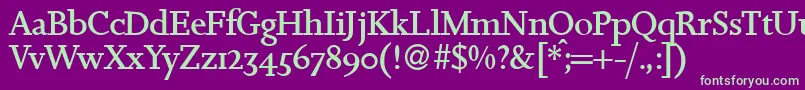 JosephdbNormal Font – Green Fonts on Purple Background