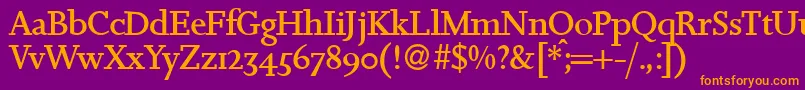 JosephdbNormal Font – Orange Fonts on Purple Background