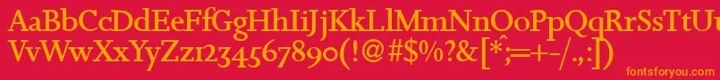 JosephdbNormal Font – Orange Fonts on Red Background