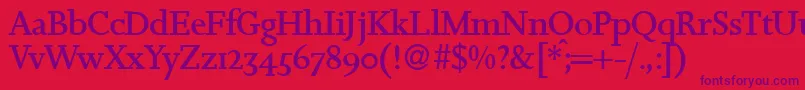 JosephdbNormal Font – Purple Fonts on Red Background