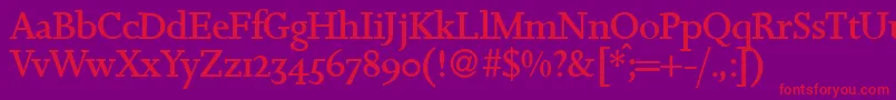 JosephdbNormal Font – Red Fonts on Purple Background
