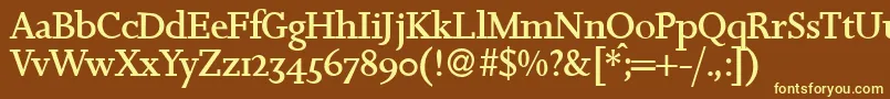 Шрифт JosephdbNormal – жёлтые шрифты на коричневом фоне