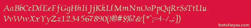 Cyrillicchancellor Font – Green Fonts on Red Background