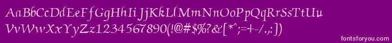 Cyrillicchancellor Font – Pink Fonts on Purple Background