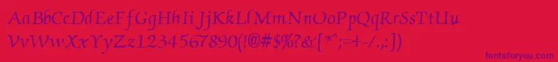 Cyrillicchancellor Font – Purple Fonts on Red Background