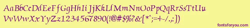Cyrillicchancellor Font – Purple Fonts on Yellow Background