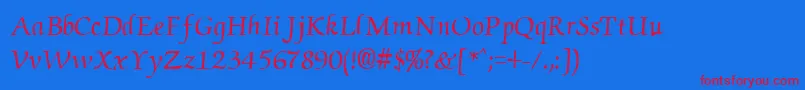 Cyrillicchancellor Font – Red Fonts on Blue Background