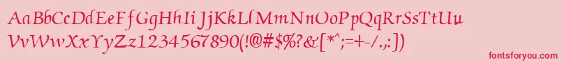 Cyrillicchancellor Font – Red Fonts on Pink Background