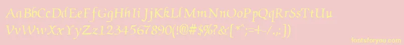 Cyrillicchancellor Font – Yellow Fonts on Pink Background
