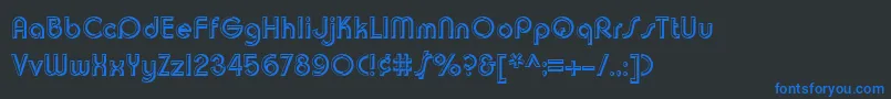 Chuckwarrenchiselsh Font – Blue Fonts on Black Background