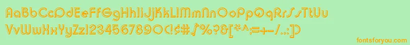 Chuckwarrenchiselsh Font – Orange Fonts on Green Background