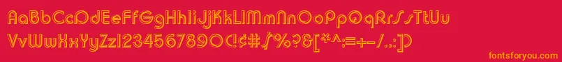 Chuckwarrenchiselsh Font – Orange Fonts on Red Background