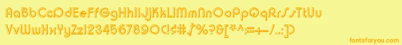 Chuckwarrenchiselsh Font – Orange Fonts on Yellow Background
