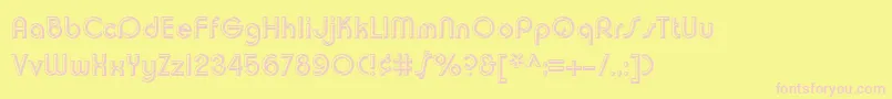 Chuckwarrenchiselsh Font – Pink Fonts on Yellow Background