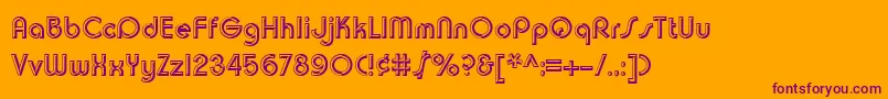 Chuckwarrenchiselsh Font – Purple Fonts on Orange Background