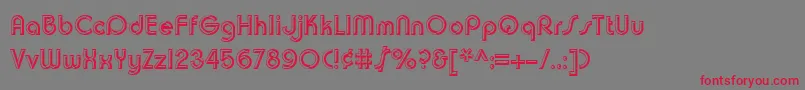 Chuckwarrenchiselsh-Schriftart – Rote Schriften auf grauem Hintergrund