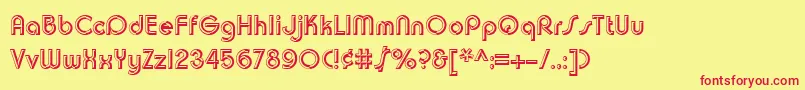 Chuckwarrenchiselsh Font – Red Fonts on Yellow Background