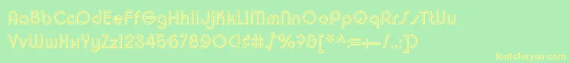 Chuckwarrenchiselsh Font – Yellow Fonts on Green Background