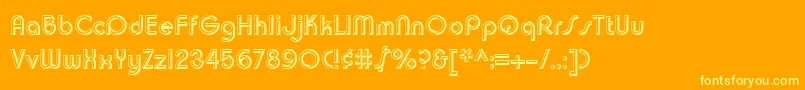 Chuckwarrenchiselsh Font – Yellow Fonts on Orange Background