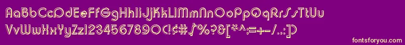 Chuckwarrenchiselsh Font – Yellow Fonts on Purple Background
