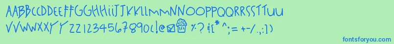 Sanfrancisco Font – Blue Fonts on Green Background