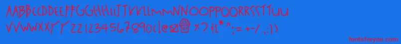 Sanfrancisco Font – Red Fonts on Blue Background