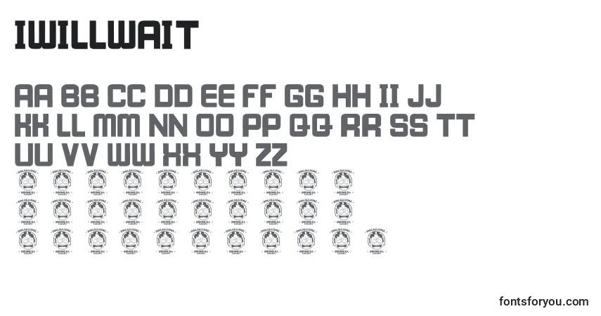 A fonte IWillWait – alfabeto, números, caracteres especiais