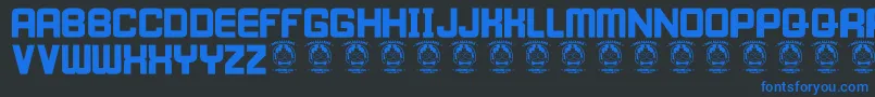 IWillWait-Schriftart – Blaue Schriften auf schwarzem Hintergrund