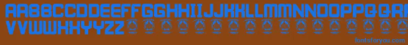 フォントIWillWait – 茶色の背景に青い文字