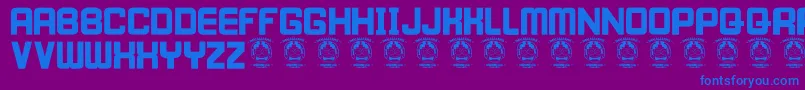 フォントIWillWait – 紫色の背景に青い文字