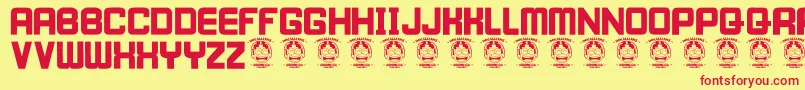 IWillWait-Schriftart – Rote Schriften auf gelbem Hintergrund