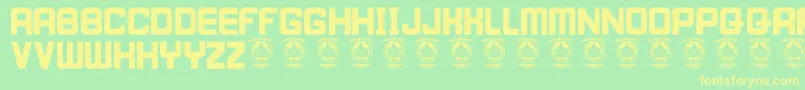 IWillWait-fontti – keltaiset fontit vihreällä taustalla