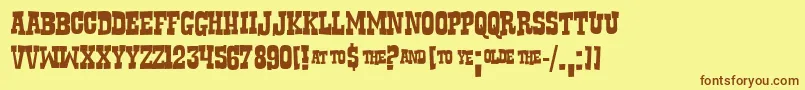 Rustler Font – Brown Fonts on Yellow Background