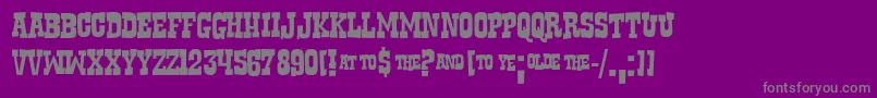 Weitere Informationen zur Rustler-Schriftart Rustler-Schriftart – Graue Schriften auf violettem Hintergrund