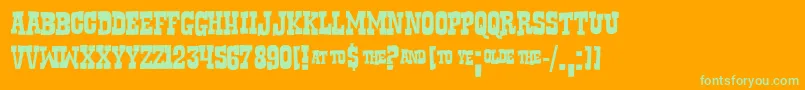 Rustler Font – Green Fonts on Orange Background