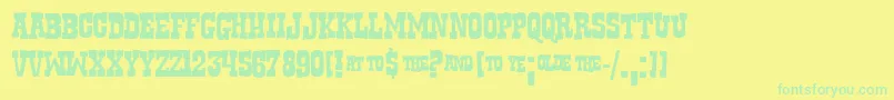 Rustler Font – Green Fonts on Yellow Background