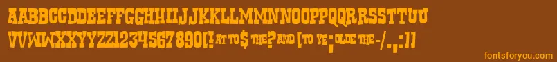 Rustler Font – Orange Fonts on Brown Background