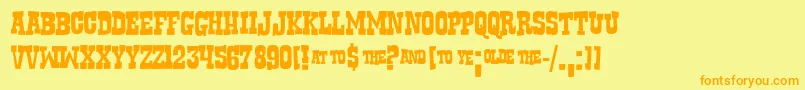 Rustler Font – Orange Fonts on Yellow Background