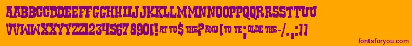 Rustler Font – Purple Fonts on Orange Background