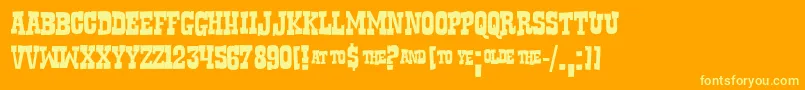Rustler Font – Yellow Fonts on Orange Background